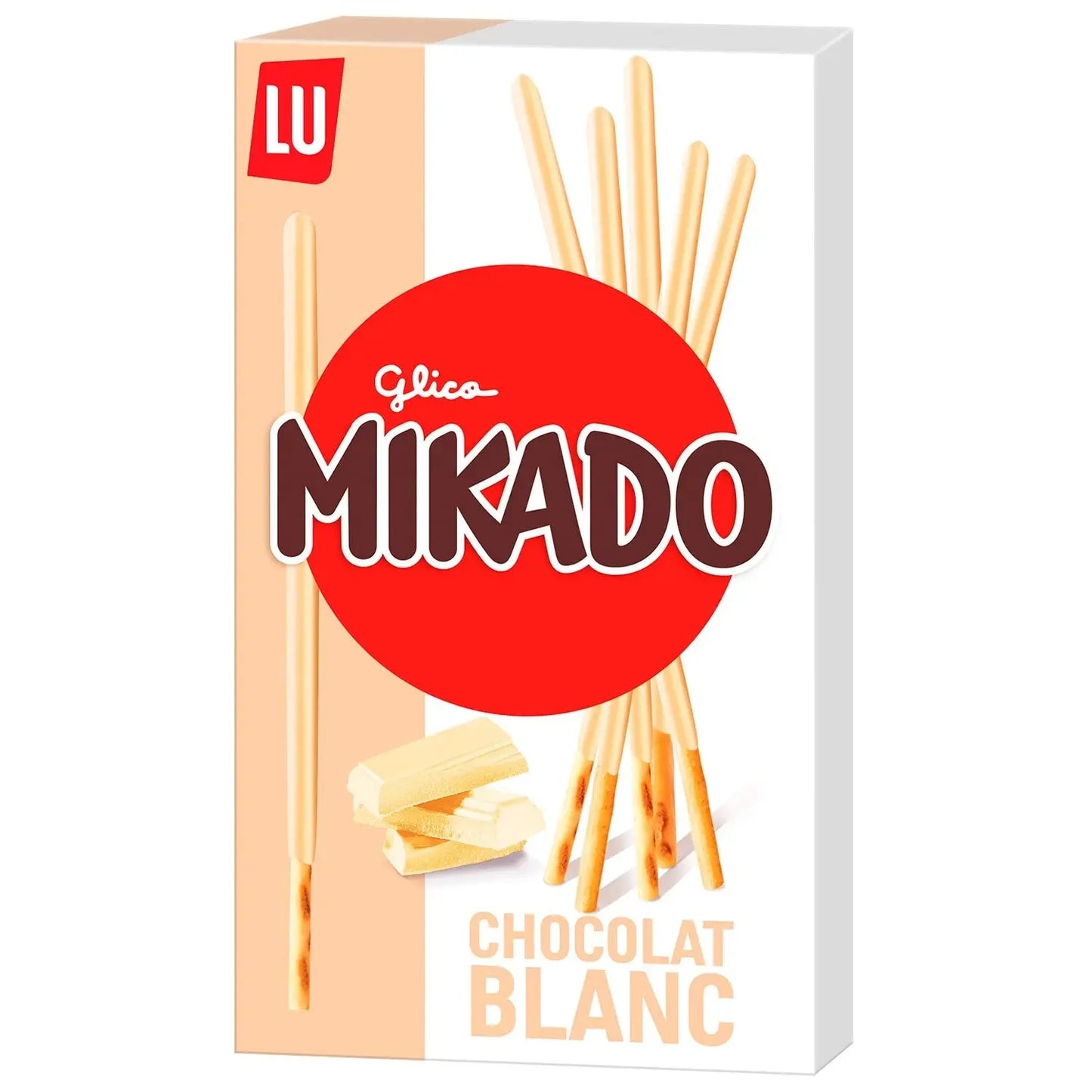 LU, Mikado biscuits coated in white chocolate - Frenchy Candy