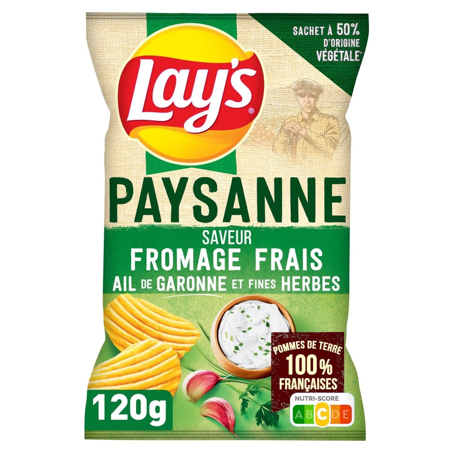 Lay's, Country Recipe Fresh Cheese Garlic from Garonne and Fine Herbs Chips - Frenchy Candy