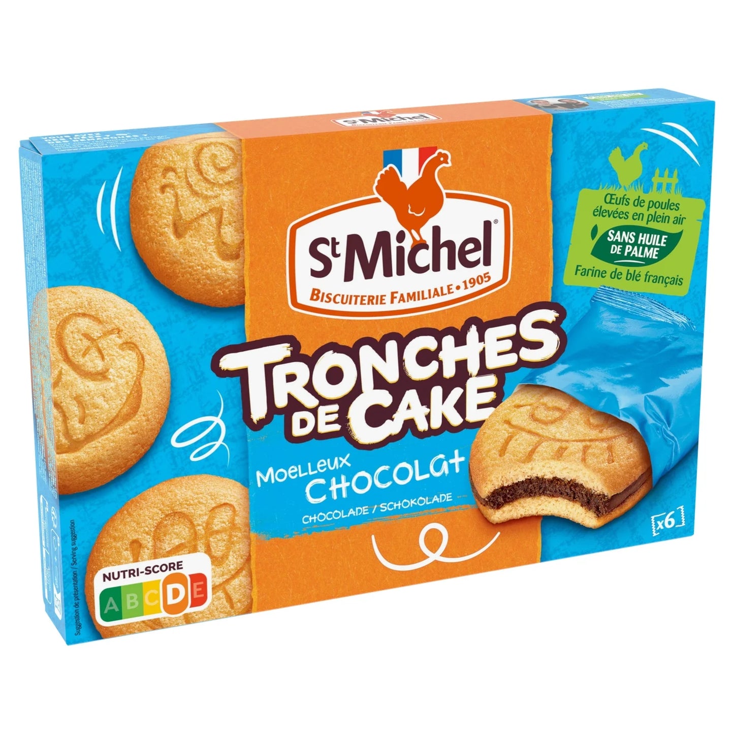 St Michel, Soft Chocolate Cake Slices Palm Oil-Free - Frenchy Candy