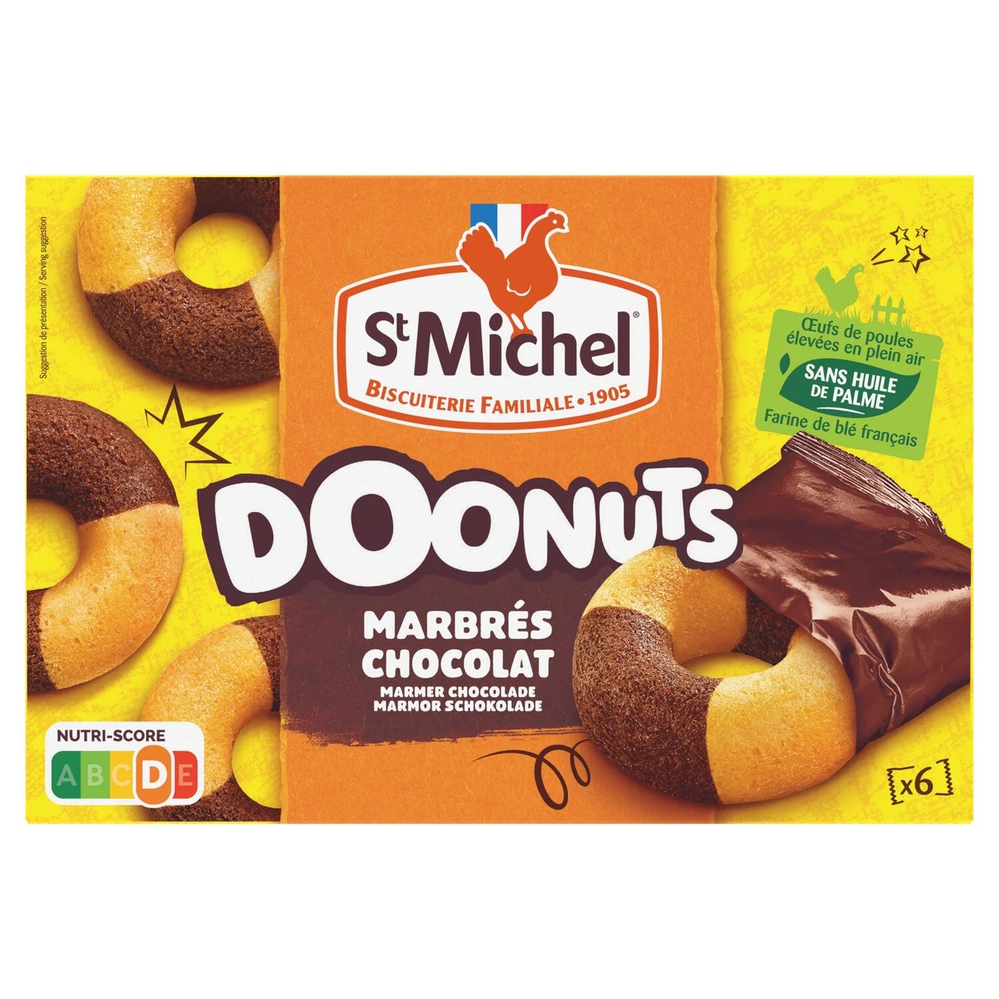 St Michel, Marble Chocolate Donuts Palm Oil-Free - Frenchy Candy