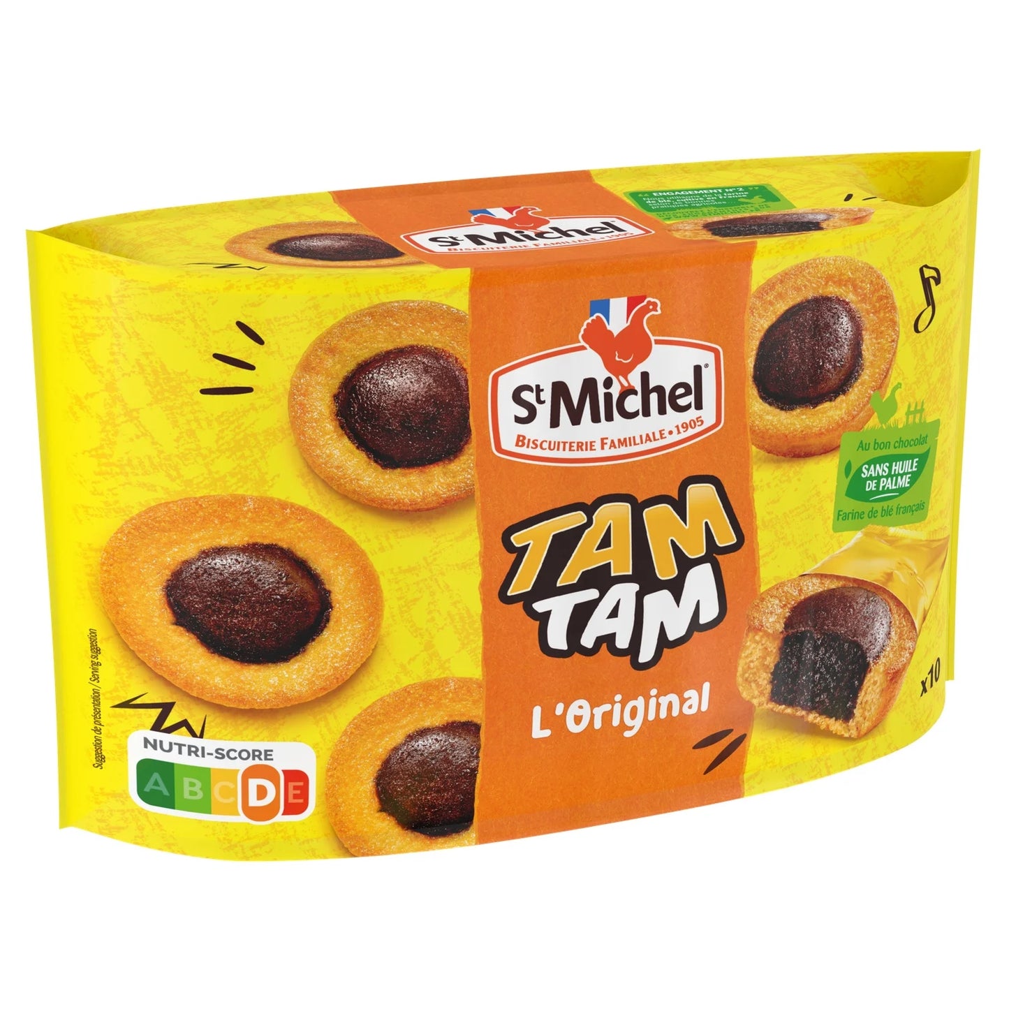St Michel, Tam Tam Coeur Chocolat Cakes Palm Oil-Free - Frenchy Candy