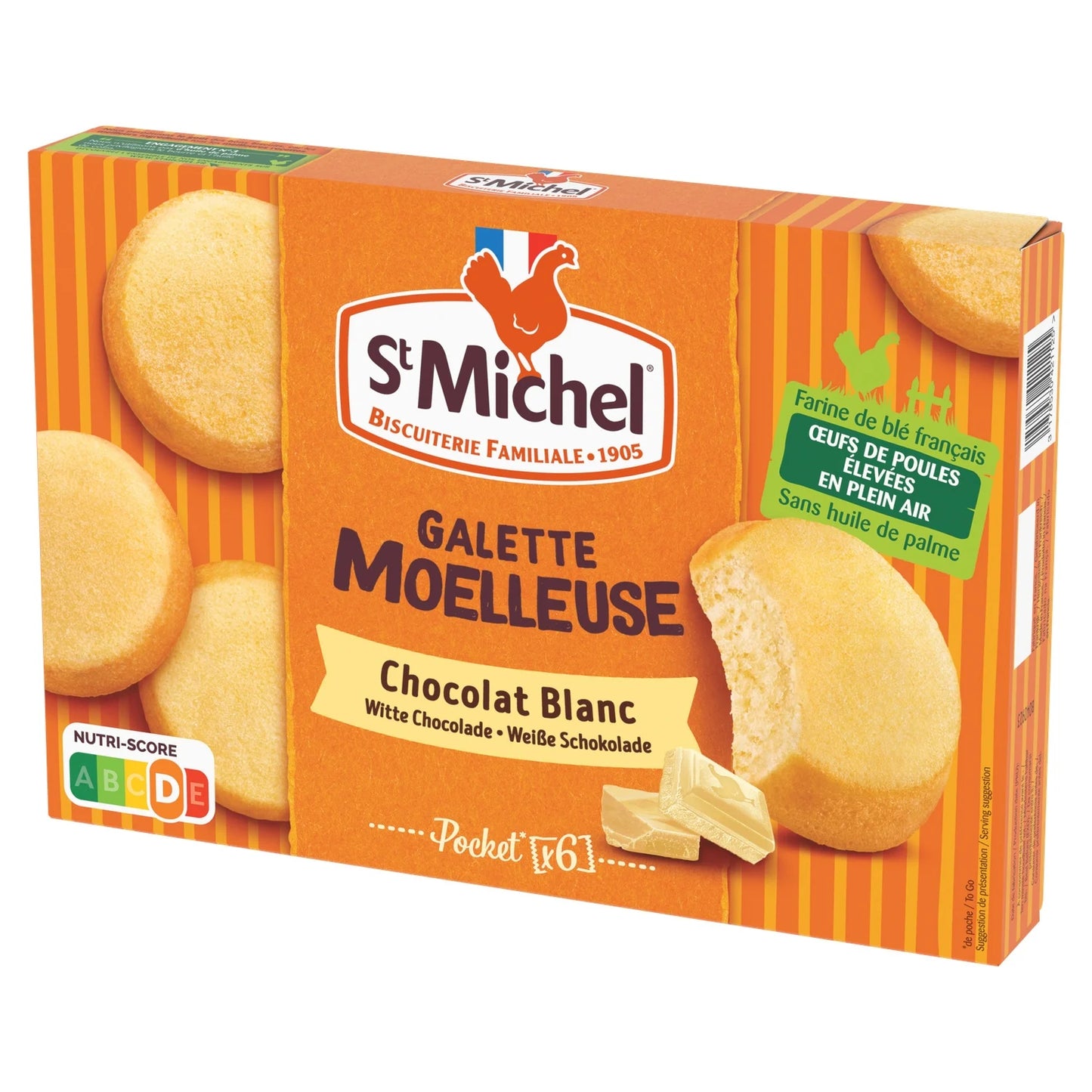 St Michel, White Chocolate Soft Galettes Palm Oil-Free - Frenchy Candy