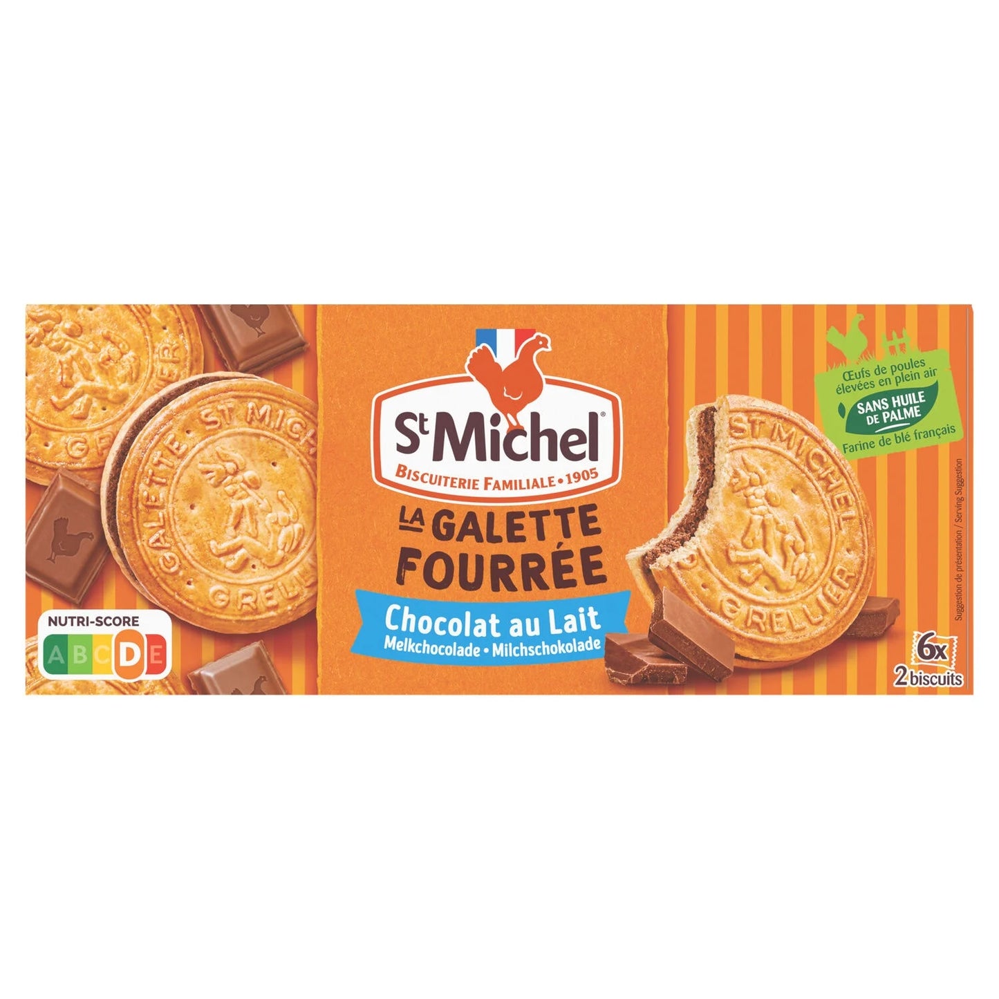 St Michel, Milk Chocolate Filled Galette Biscuits Palm Oil-Free - Frenchy Candy
