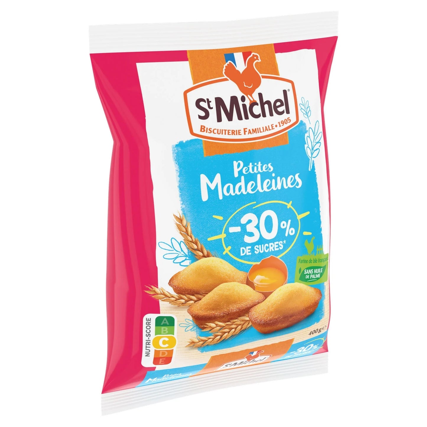 St Michel, Small Plain Madeleines -30% Sugar Palm Oil-Free - Frenchy Candy