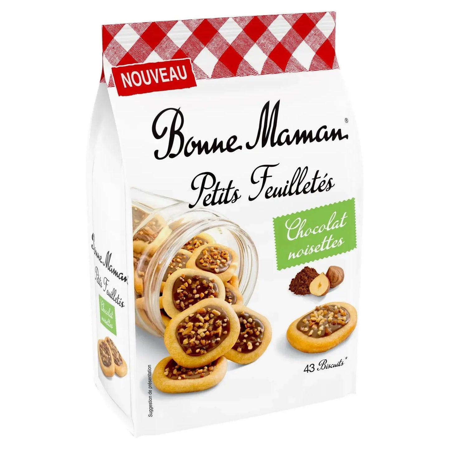 Bonne Maman, Hazelnut Chocolate Puff Pastry Biscuits Palm Oil-Free - Frenchy Candy