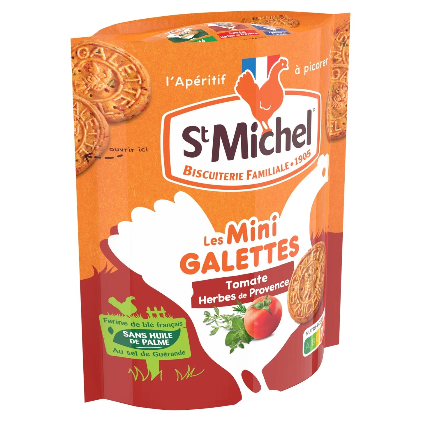 St Michel, Mini Tomato & Herbes de Provence Galettes, Palm Oil-Free - Frenchy Candy