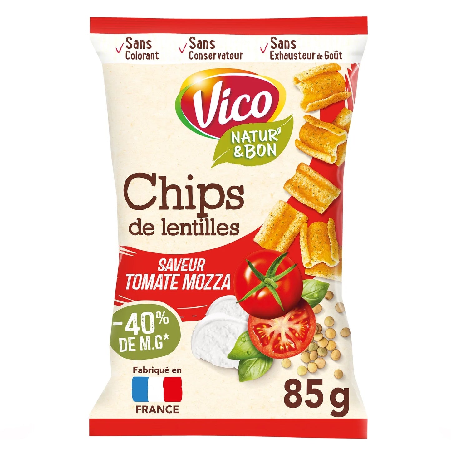 Vico, Lentil Chips with Tomato and Mozzarella Flavor - Frenchy Candy