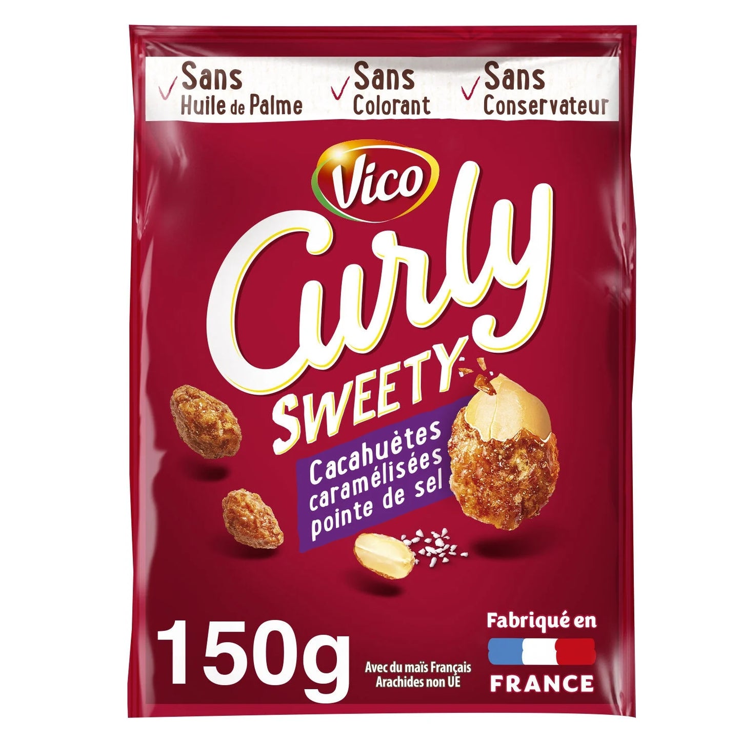 Curly Sweety, Caramelized Peanuts with a Touch of Salt - Frenchy Candy