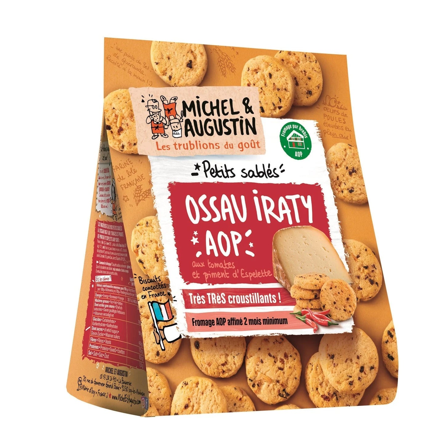 Michel et Augustin, Sheep's Cheese and Tomato Savory Shortbread Biscuits - Frenchy Candy