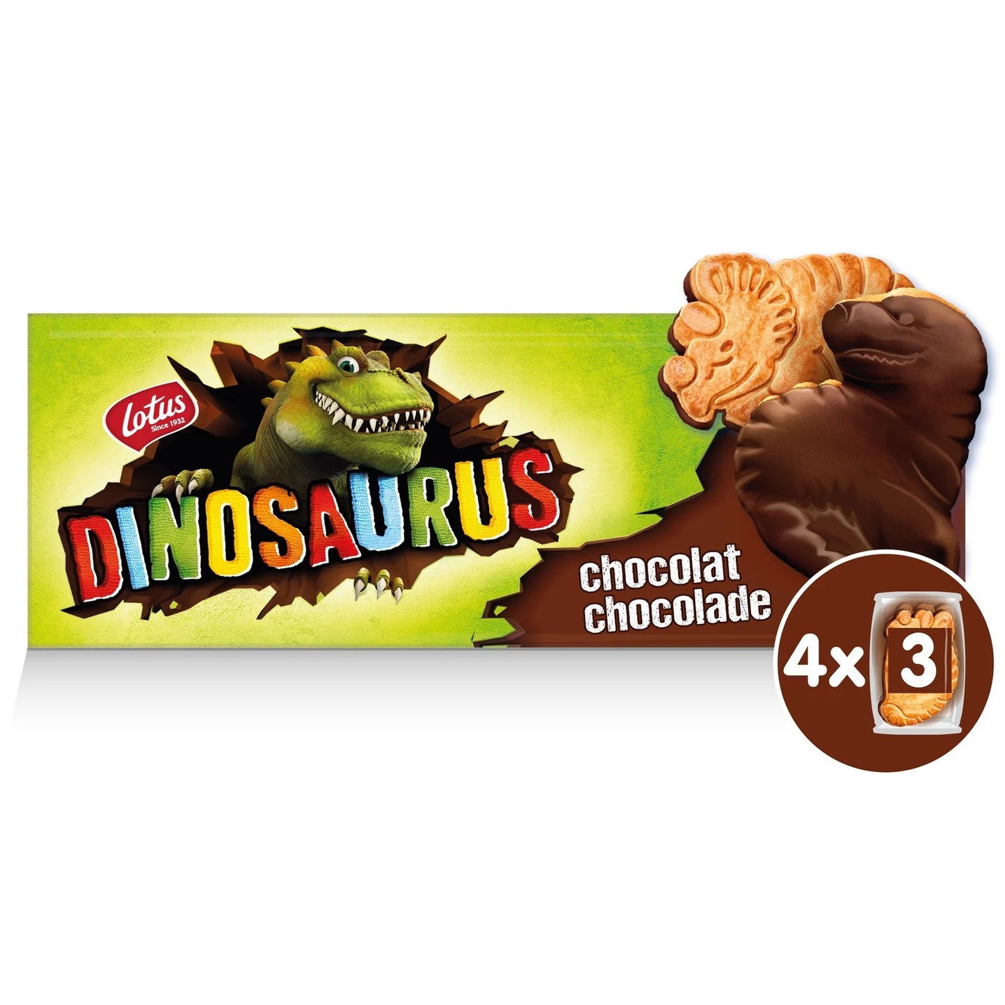 Lotus, Dinosaurius Original Chocolate Coated Biscuits - Frenchy Candy