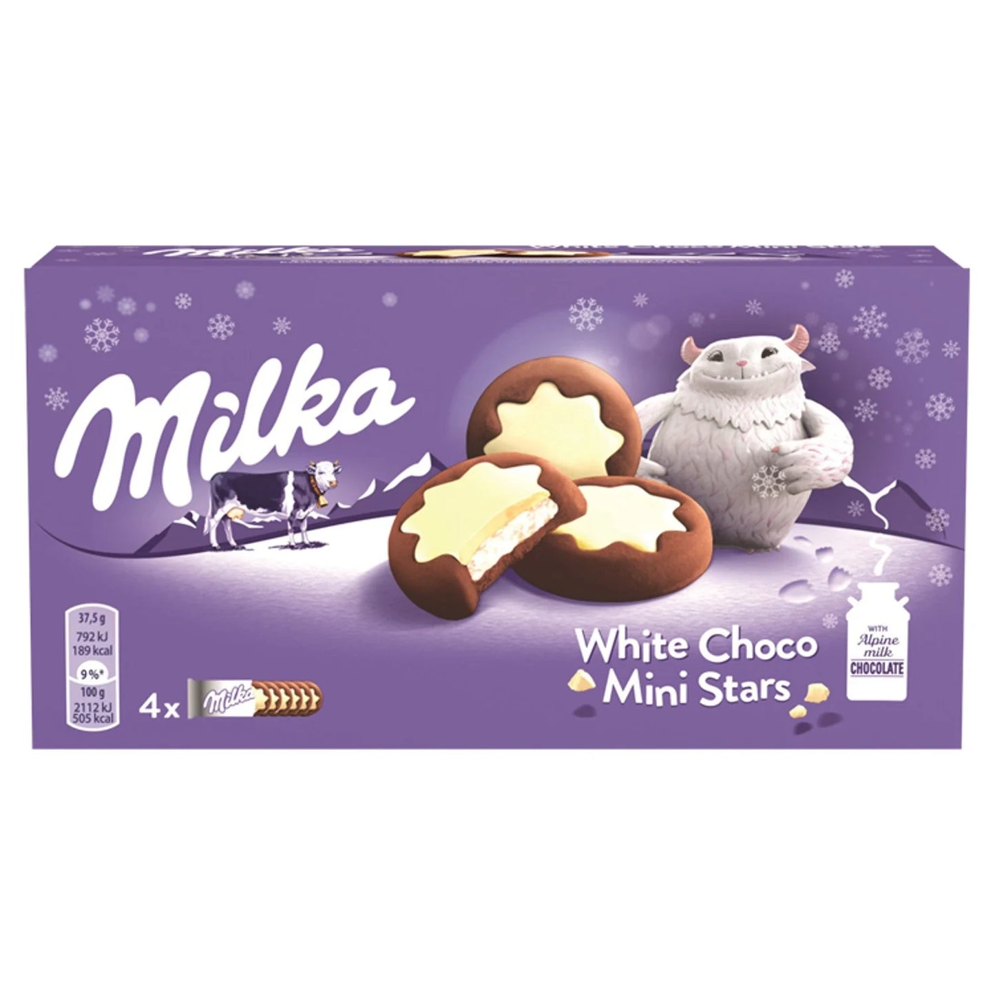 Milka, Mini Stars, Milk Filled Biscuits Coated with White Chocolate - Frenchy Candy