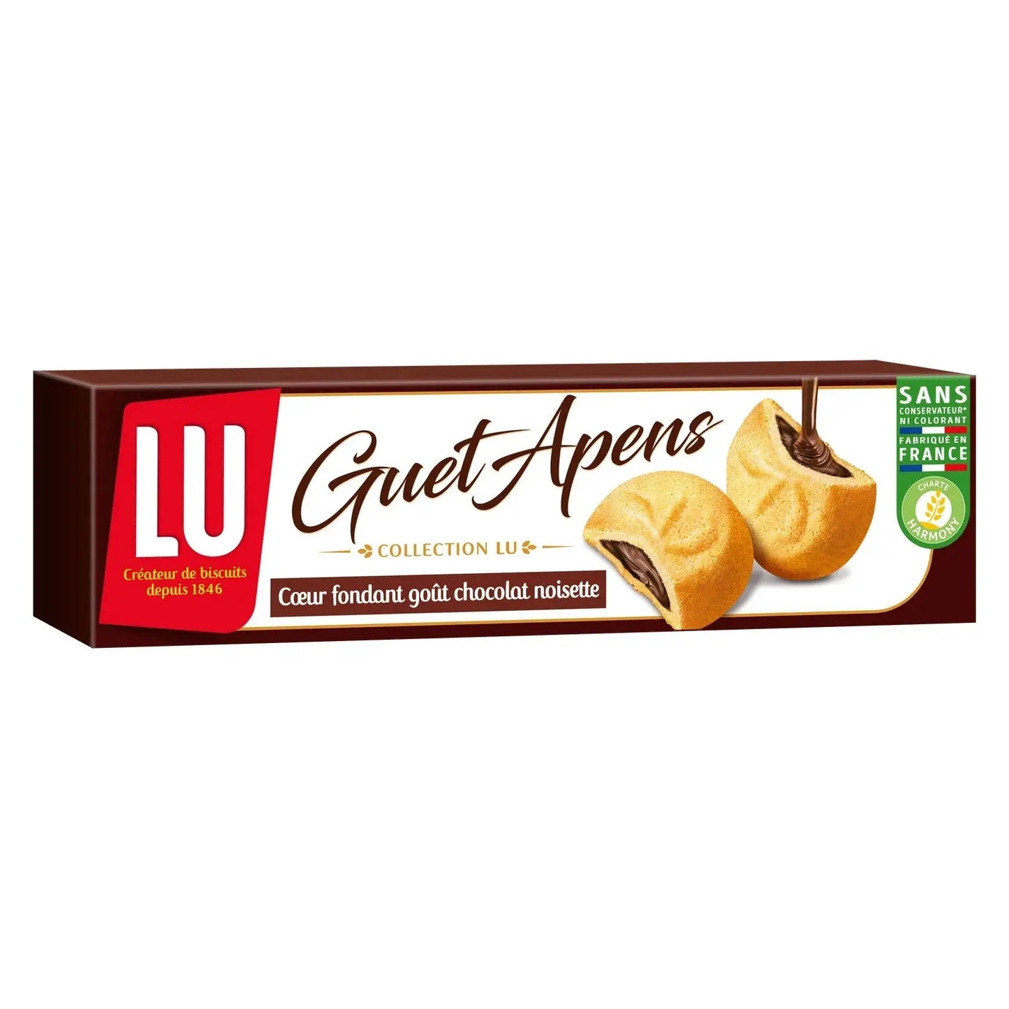 LU, Guet Apens shortbread biscuits filled with a chocolate hazelnut flavor - Frenchy Candy