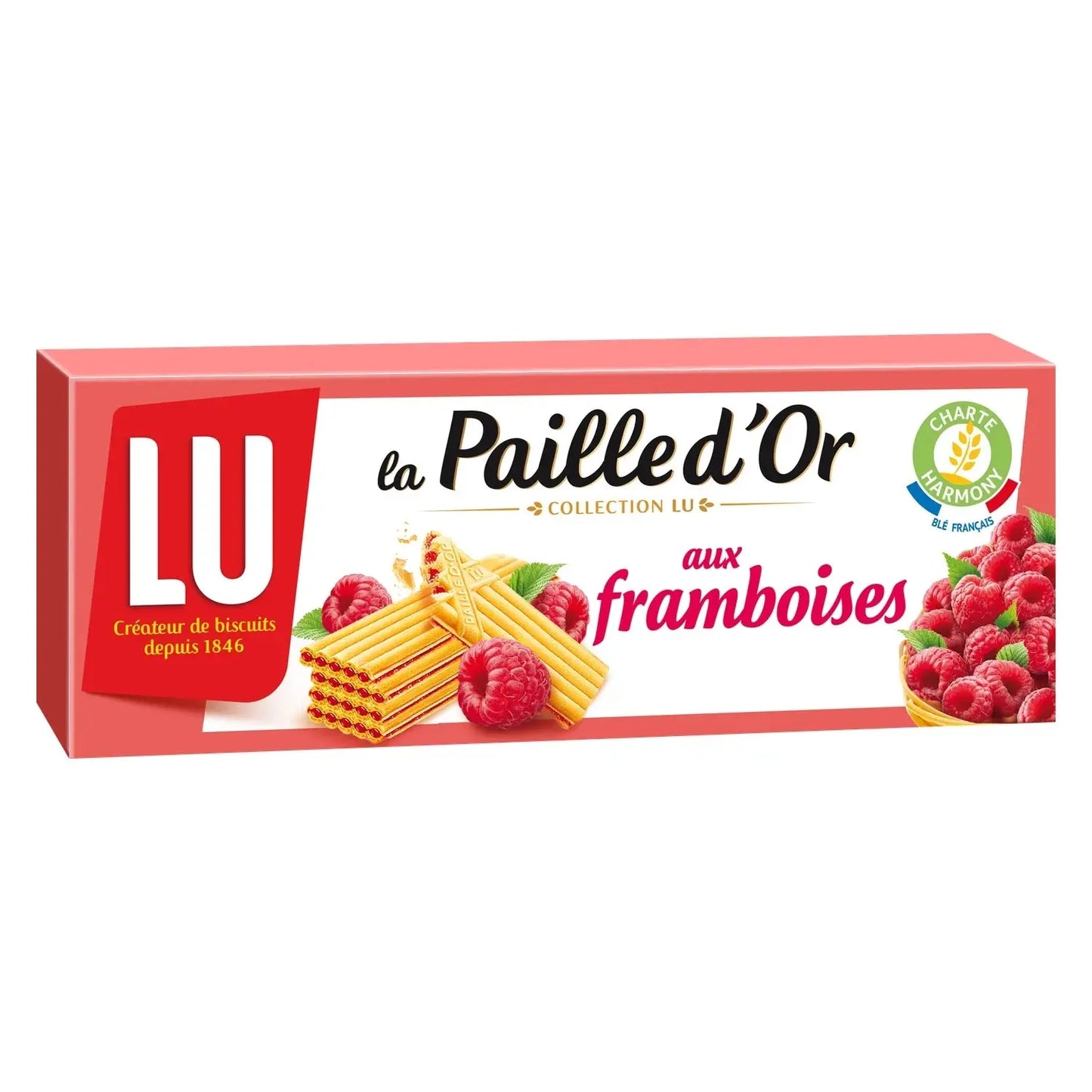 LU, Paille d'Or raspberry-filled wafer biscuits - Frenchy Candy